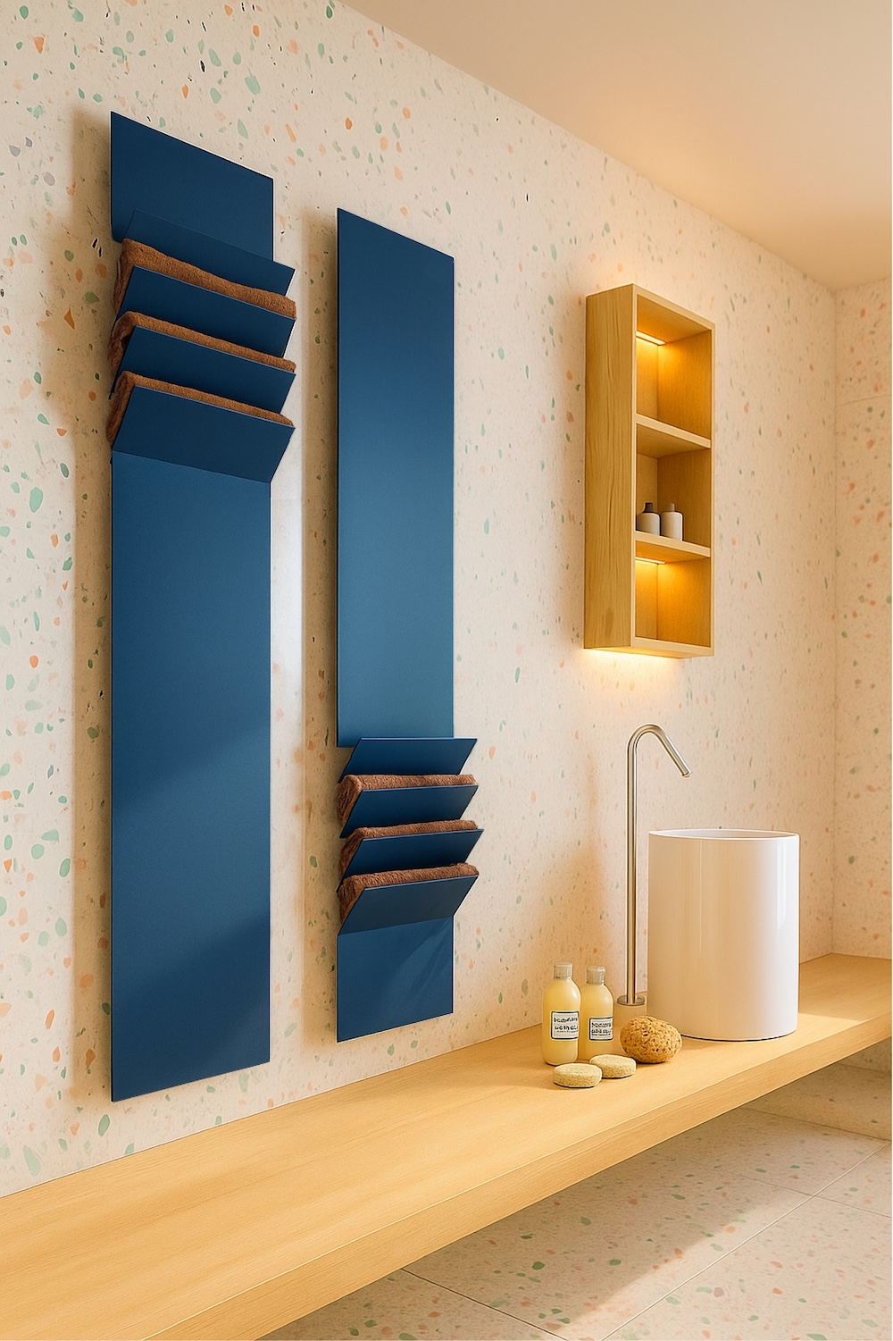 Foto Slim verwarmen in een kleine badkamer FotoSlim verwarmen in een kleine badkamer